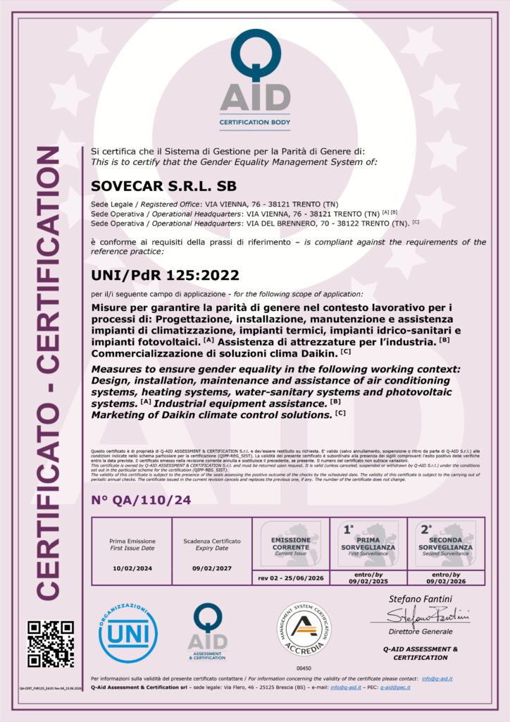 Certificazione Parità di Genere-Gruppo Sovecar